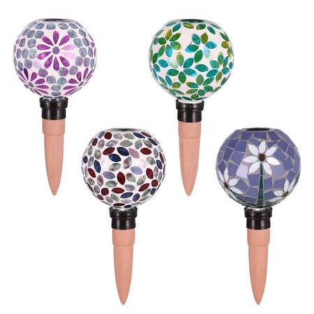 Meadowcreek Meadowcreek Assorted Glass/Iron 9 in. H Mosaic Plant Self-Watering Globe, PK12 ZAC84G3482A